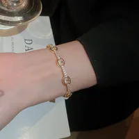 NISHIZAWA Zircon Oval Bracelet Fashion Design Bracelet Hand Jewelry Super Flash Jewelry 1