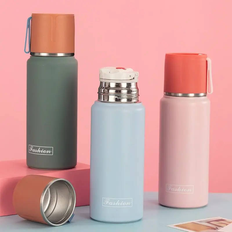 

Thermos Cup Bottle with Spout Lid 304 Stainless Steel Cup coffee thermos bottle Travel Cup Sport Tumbler Drinkware For Friend