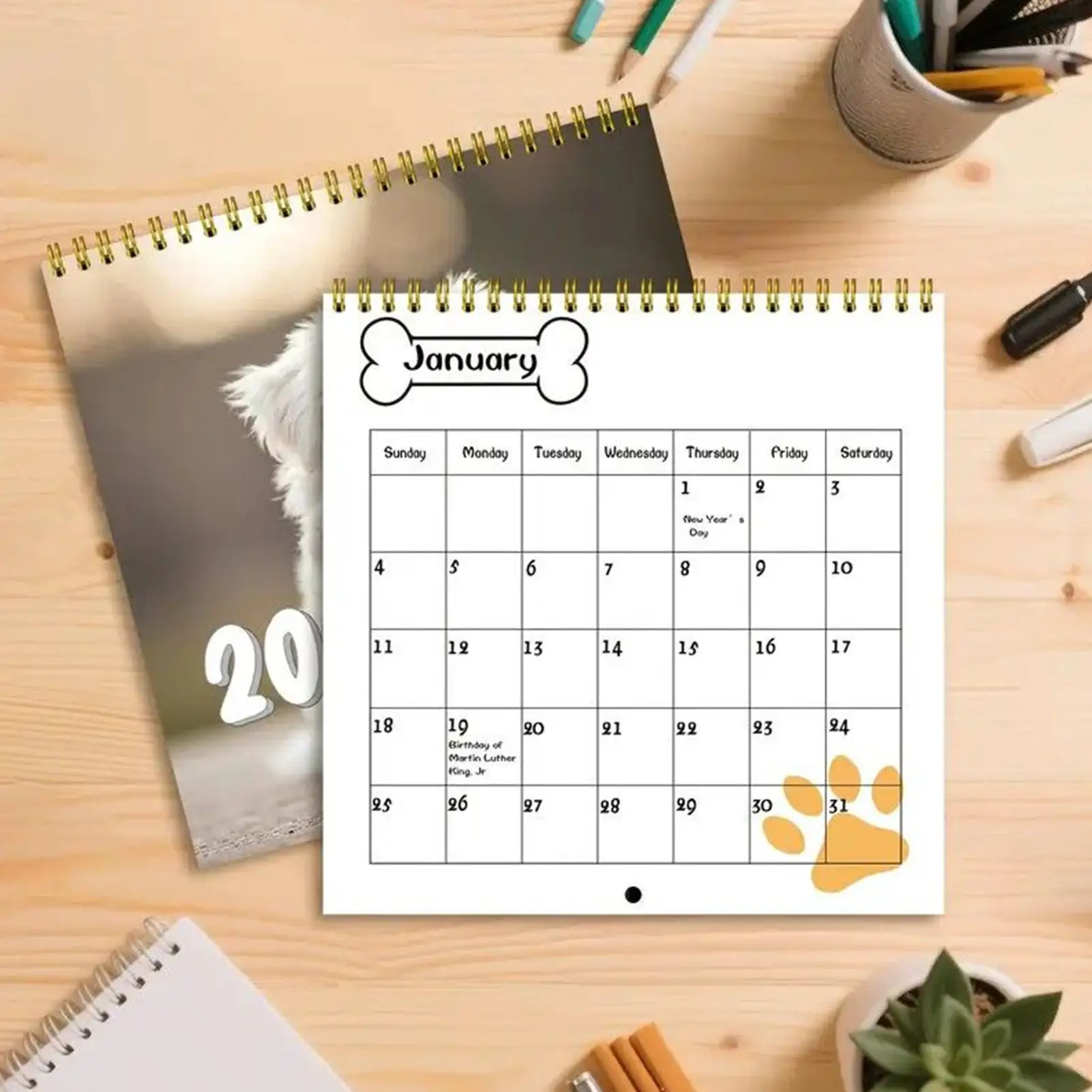 Dog Calendar 2026 Cute Puppies Calendar Large Grid Monthly Organizer for Holiday Preparations Team Meetings Classroom Workplace