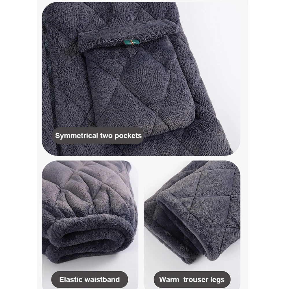 Coral Fleece 3-Layer Super Thicken Winter Sleepwear for Sleeping Korean Style Casual Pajamas for Men Warm Cozy Soft pyjama homme