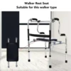 Folding Walker Attachable Seat Walker Rest Seat Extra Wide Strong Load Bearing Foldable Sturdy Easy To Use for Senior 3