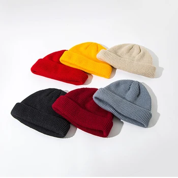 20 Colors Winter Warm Casual Short Thread Hip Hop Beanies Hat Korean Adult Women Men Elastic Wool Knitted Skull Cap Wholesale 3