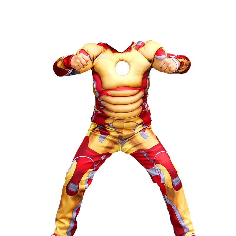 thumbnail image 1 of Disfraz de superhéroe de la película Iron Man para niños, con músculos, con máscara, para actuaciones en el escenario, accesorios de fiesta, tallas S a XL, 1 of 5