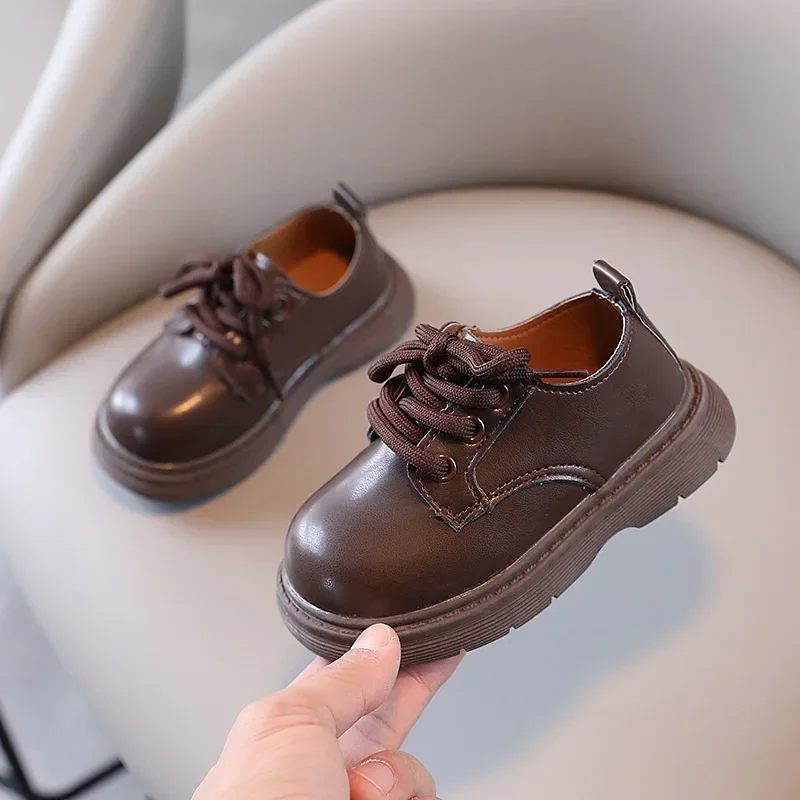 Fashion Kids Shoes Spring Child Leather Shoes British Style Boys Shoe Soft Soled Girls Anti Slip Casual Shoe
