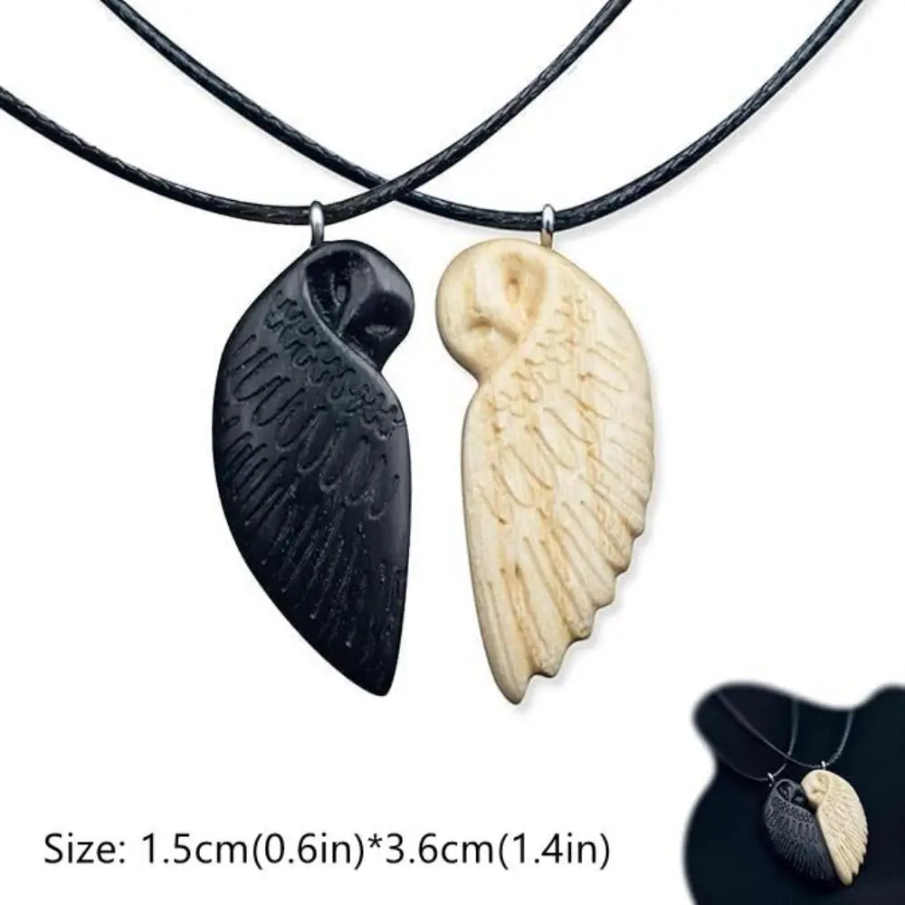Handmade Wooden Owl Pendant Necklace for Couples