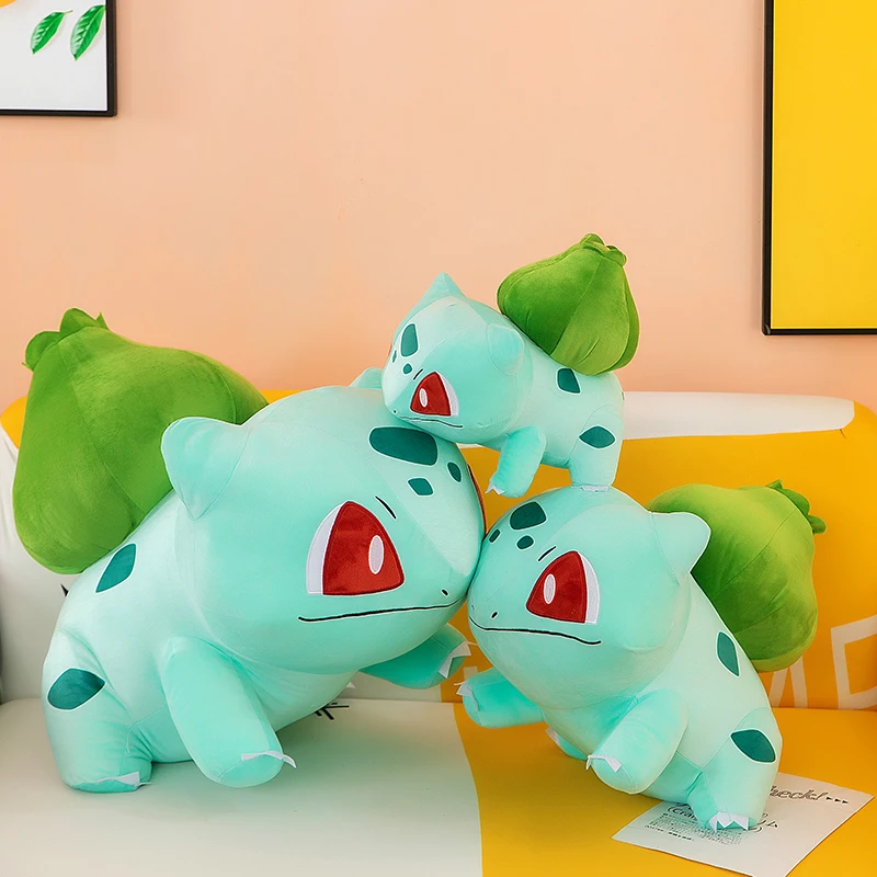 

60cm Cute Soft Pokémon Bulbasaur Plush Toys Office Nap Stuffed Animal Pillow Home Comfort Cushion Christmas Gift Doll Kids Girl