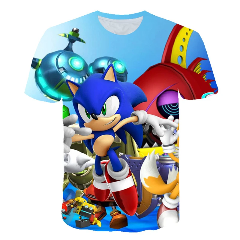 t-shirt for kid girl	 2022 Summer Children 3D Cartoon Super Sonic T-shirt for Boy Casual 3D Printing Boys Fashion sonic T Shirt Kids 4-14 year shirt baby cotton t shirts	