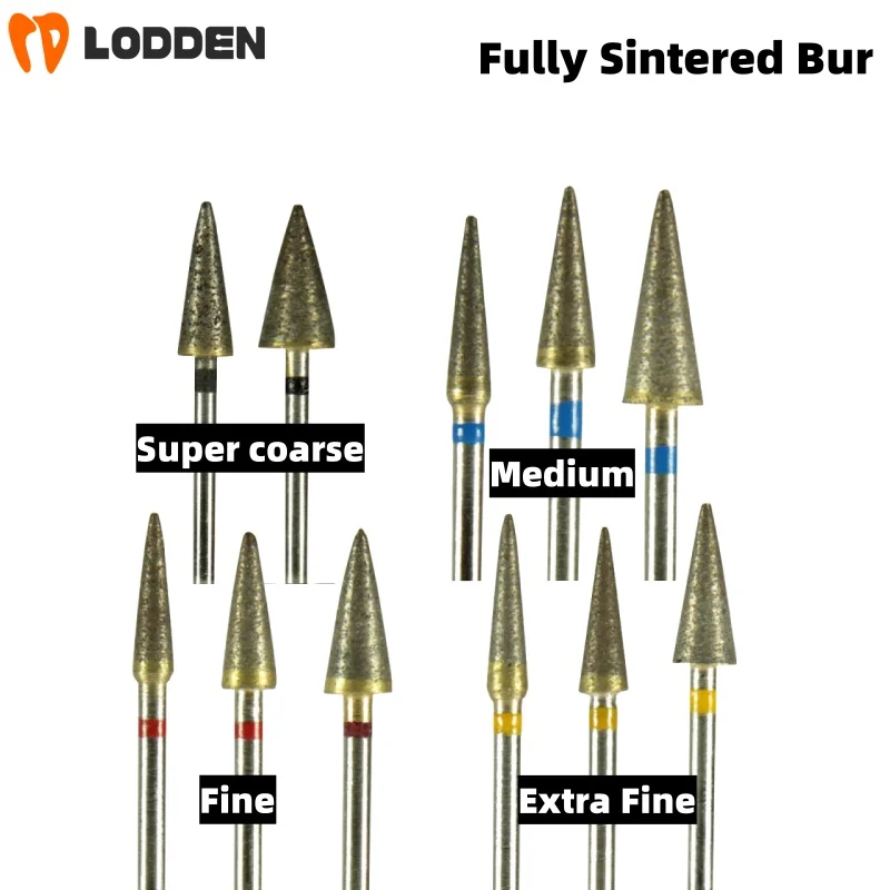 5pcsDentalFullySinteredDiamondBurHPShankExtremelyDurableGrind