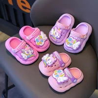 Summer Aged 0-4 Children Slippers Cute Cartoon Pony Baby Sandals For Girls Flip Flops Non-Slip Toddler Home Kids Garden Shoes 4
