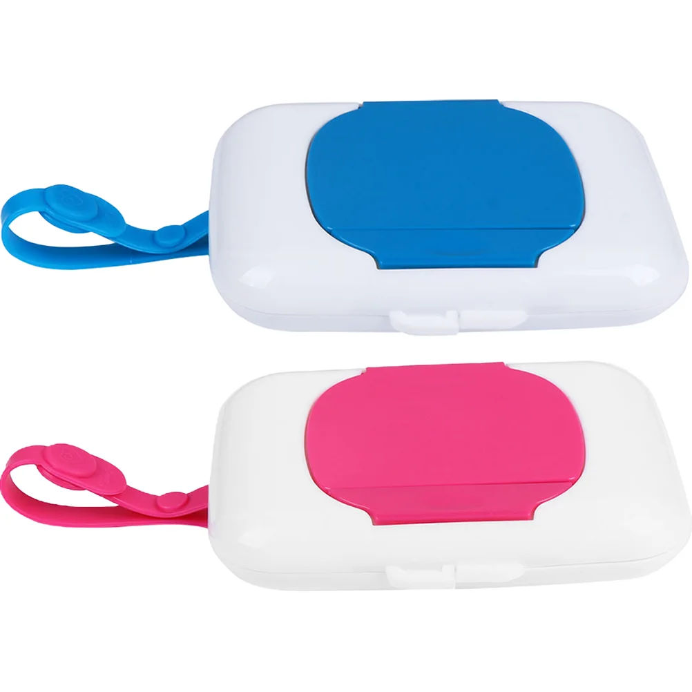 

2 Pcs Wipe Box Adorable Wipes Dispenser Baby Holder Diapers Wet Container Baby Holder Filling Travel