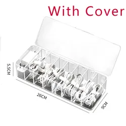 Transparent Plastic Cable Organizer with Divided Compartments (8Grid Cover)