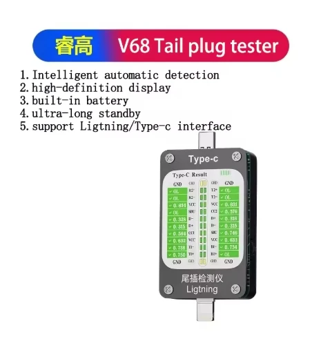 Breeshy TNS360 Ladeanschluss Tester - Diagnosegerät Für IOS Und Type-C