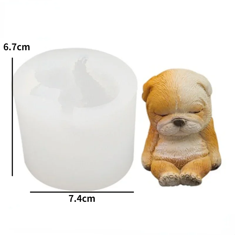 Moule à Bougie En Silicone Forme Chien - Pour Cire, Plâtre, Résine - Dimensions ~4,5x4,5x6 Cm - Idéal DIY Et Décoration
