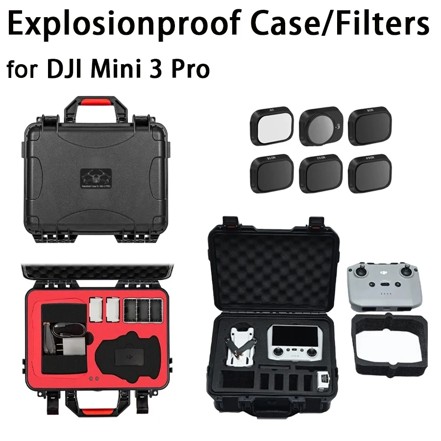 Case for Dji Mini 3 Pro Hard Cases Anti-collision Explosion Proof Bag Waterproof Handbag Filters For Mini 3 Pro Accessories