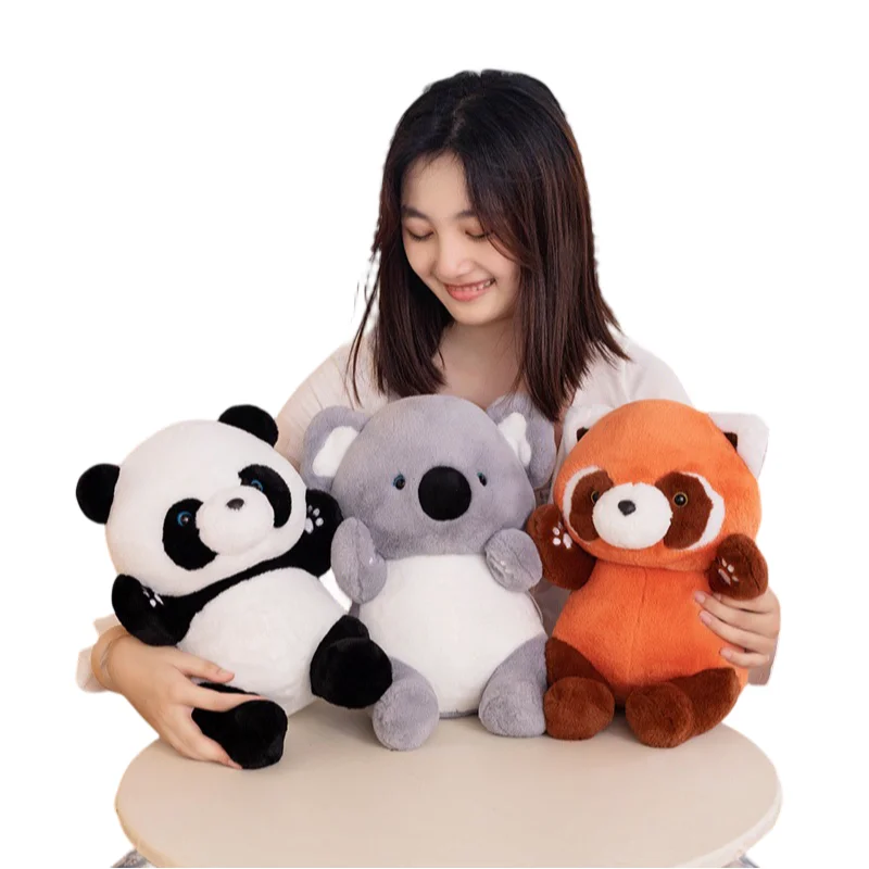 Lovely Creative Animal Farm Series Koala Panda Raccoon Plush Toys Sofa Decoration Girls Kids Birthday Christmas Gifts