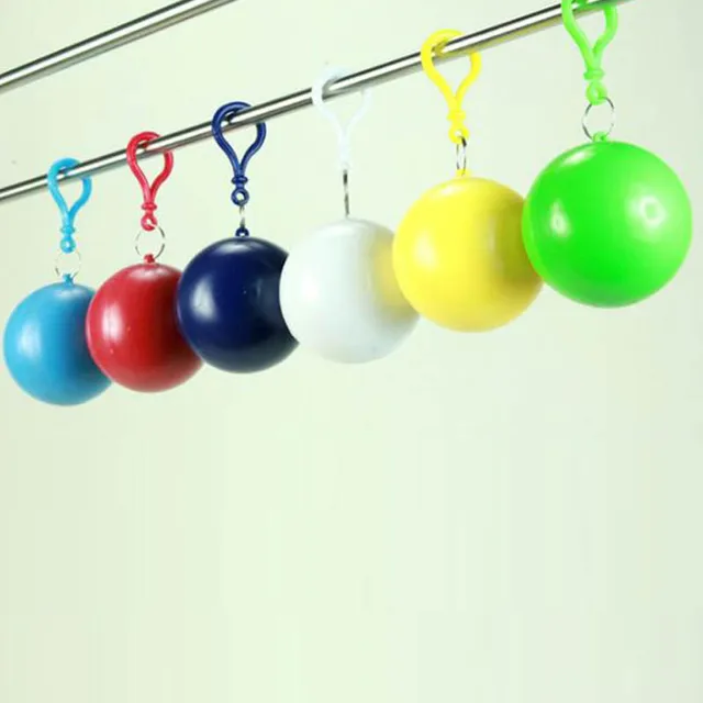 1Db Hordozható Esőkabát Eldobható Poncho Unisex Esőkarugaras Kulcstartó Labda Kültéri Utazási Sürgősségi Esőruha - Image 6