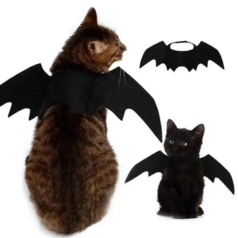 New Halloween Cute Pet Clothes Black Bat Wings Harness Costume For Halloween Cosplay Cat Dog Halloween Party For Pet Supplies