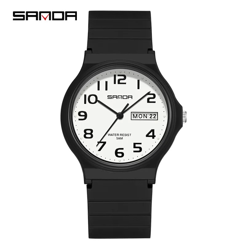 SANDA 9072 Mini Simple Students Wrist Watches Soft TPU Light Fashion Water Resistant Quartz women Outdoor Sports Analog Watch 6