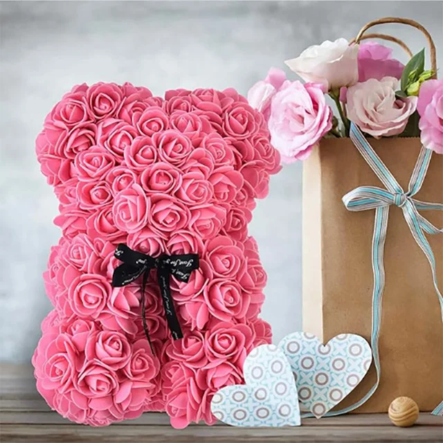 10in Rose Flower Teddy Bear with or without Box Perfect Valentines Day 5