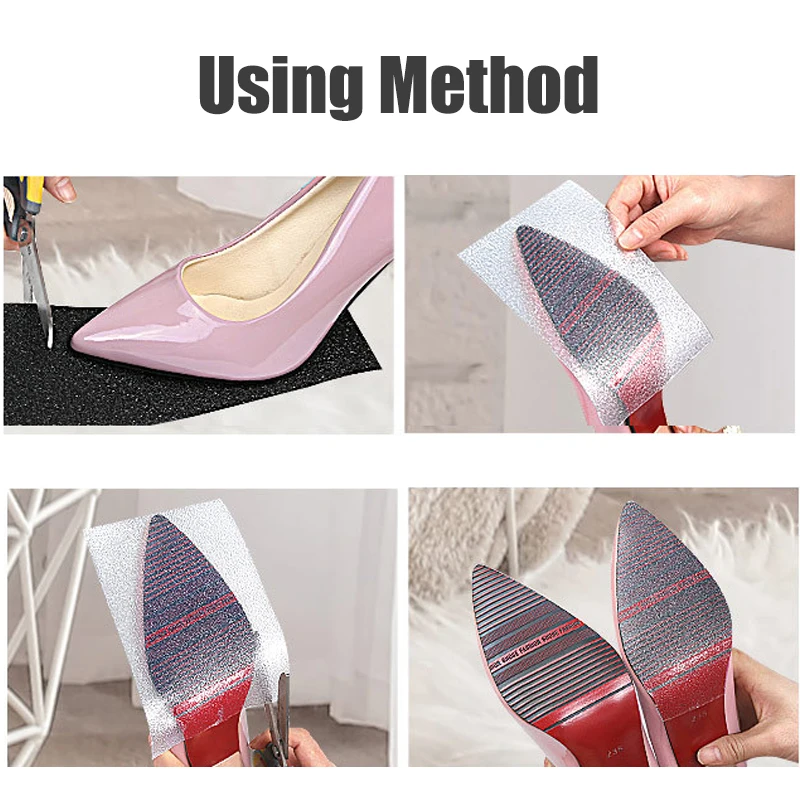 Cuttable Shoe Sole Protector Anti-slip Sticker DIY Self-Adhesive Waterproof High Heels Sole Stickers