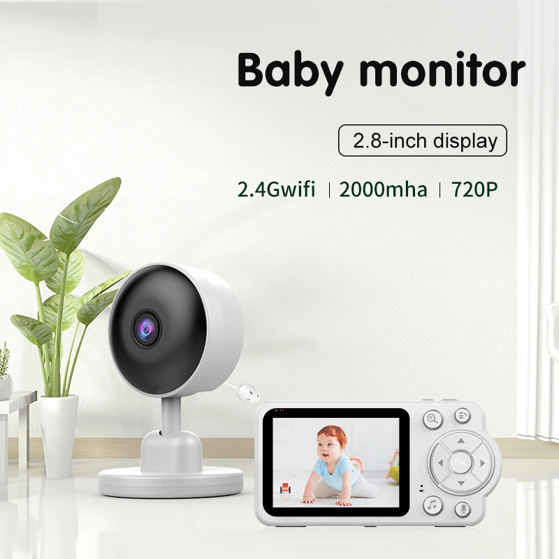 

2.8Inch Screen 720P Baby Monitor Temperature Lullaby Feeding Remind Cry Detection Babysitter Nanny Cam Intercom Baby Camera