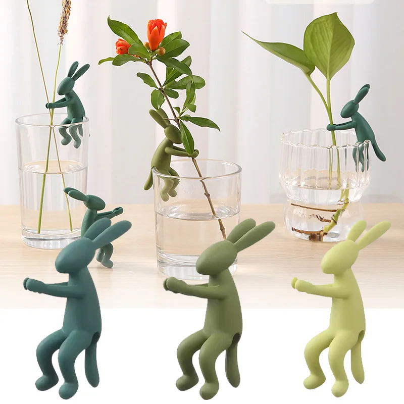 Rabbit-Shaped Plant Stem Support and Cutting Holder for Sprouts, Stems, and Shoots