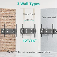 Universal TV Bracket Wall Mount Fixed TV Stand for Most 32-65 in -Tilted ±15° tv Monitor Holder VESA 400 x 400mm, load 45kg - Image 6