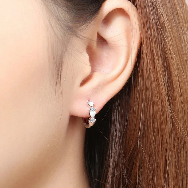 1 Pair Slimming Earrings Love Heart-shaped Earrings Silver Lose Weight Stimulating Acupoints Health Slimming Ear Studs