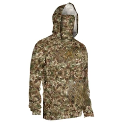 Fishing Hoodie Shirts Long Sleeve Fishing Clothing With Mask Uv Neck Gaiter Men's Breathable Angling Jersey