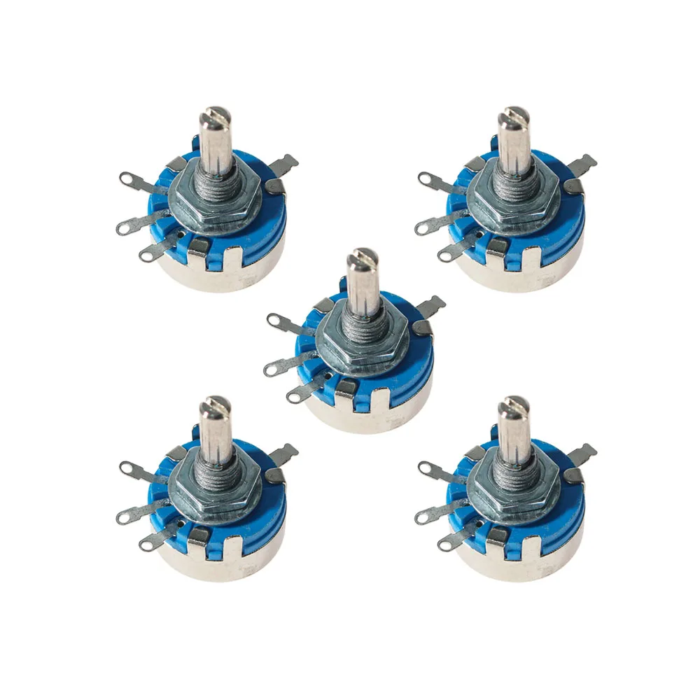 

5PCS WH5-1A 3-Terminals Round Shaft Rotary Taper Carbon Potentiometer 470R 1K 1.5K 2.2K 4.7K 10K 22K 47K 100K 220K 470K 1M