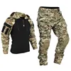 Paintball Tactical Suits Work Clothing Uniform Multi Pockets Combat Camo Shirts with Hood Cargo Knee Pads Pants Hunting Clothes 1