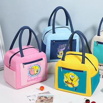 Borsa Termica per il Pranzo di SpongeBob, Borsa Cartoon Carina, Accessorio per Studenti, Porta Pasti Portatile per Uomini e Donne, Borsa da Picnic per Esterni, Regalo di Compleanno