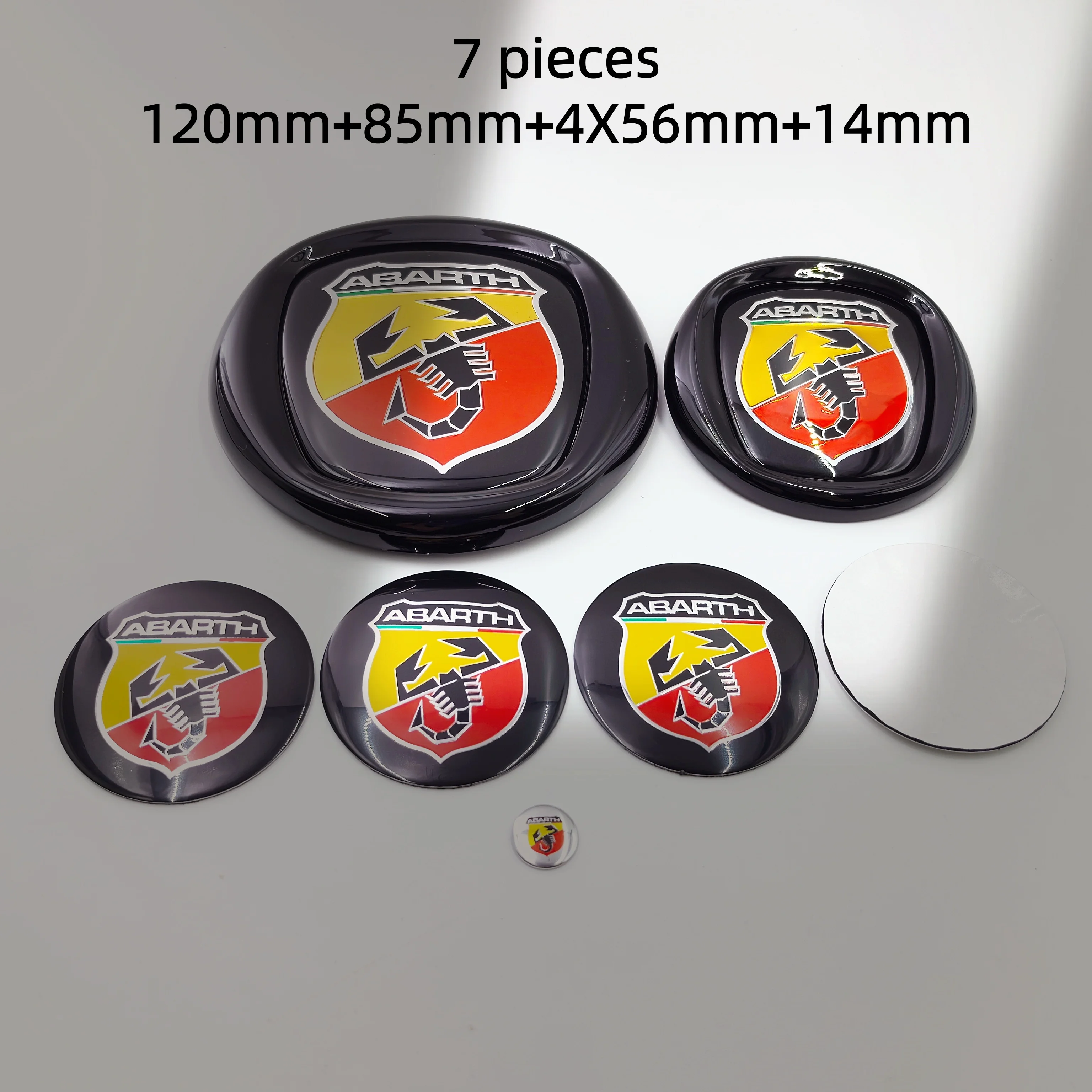 8개 피아트 아바스 자동차 프론트 그릴, 프론트 리어 범퍼, 테일 도어, 트렁크 엠블럼 85/95/100/120mm 휠 센터 허브 캡 배지 림 커버