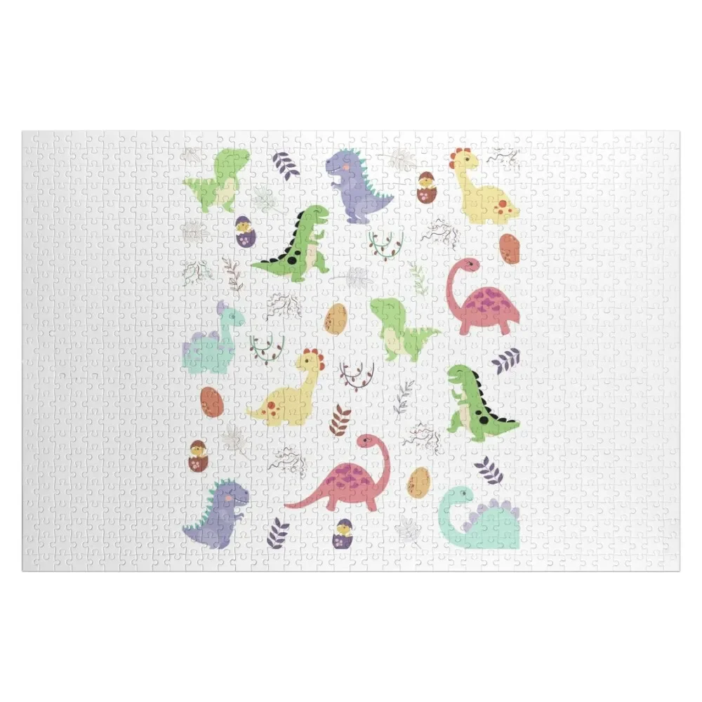 

Friendly Dinosaurs Pattern Jigsaw Puzzle Wooden Jigsaws For Adults Personalized Child Gift Custom Kids Toy Puzzle