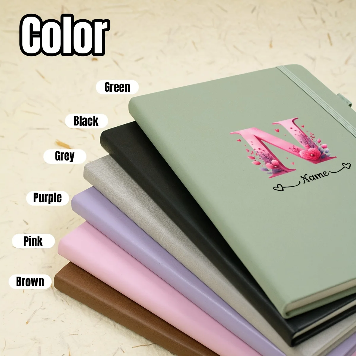Personalized Floral Alphabet Journal - Elegant Custom Notebook for Women and Special Occasions
