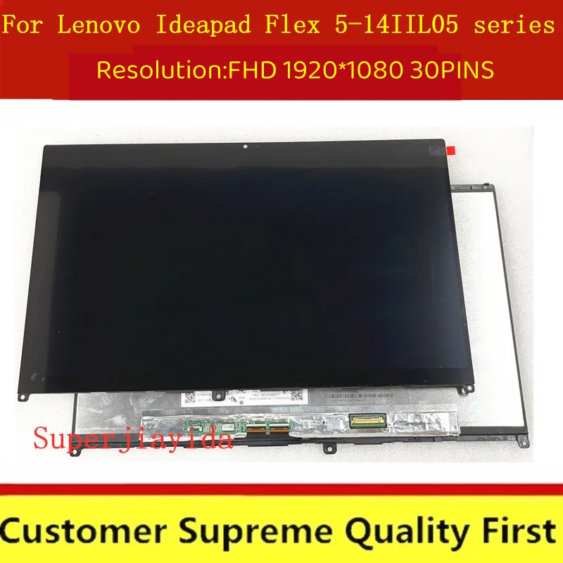 Для Lenovo Ideapad Flex 5-14IIL05 81WS 81X1 X2 ЖК-экран панель сенсорный дигитайзер в сборе NV140FHM