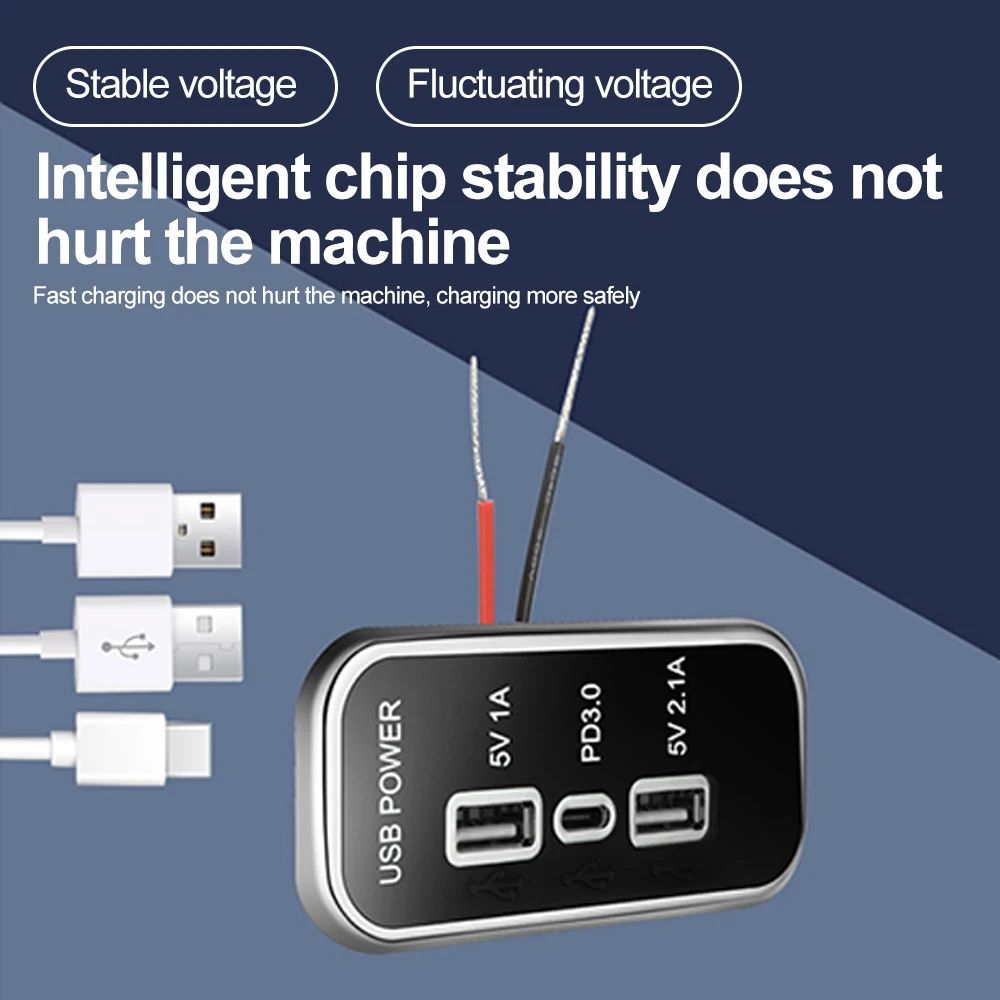 35.5W PD3.0 차량용 충전기 소켓 오토바이 트럭 ATV 보트 RV 용 듀얼 USB 3.1A Type-C 고속 충전 분배기 콘센트 전원 어댑터