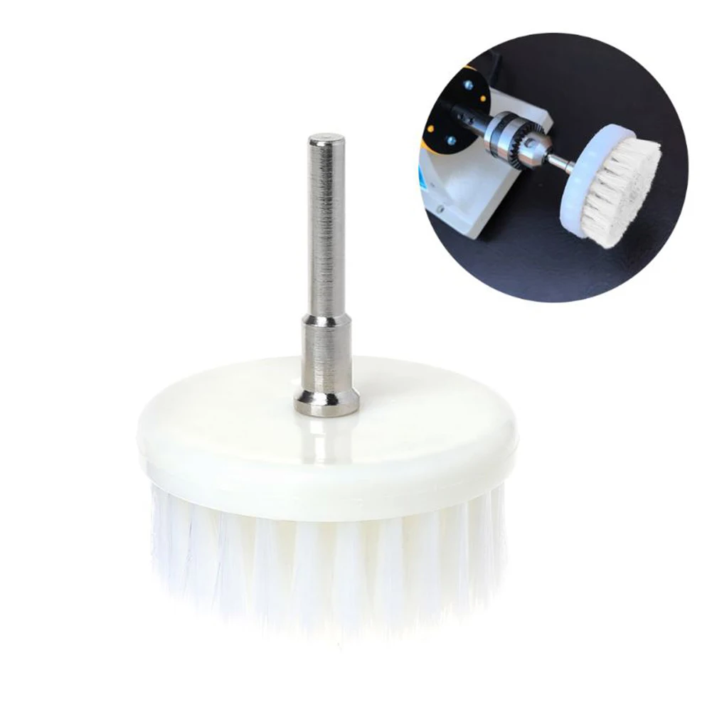 60mm White Soft Drill Powered Brush Head For Cleaning Car Carpet Bath Cleaning Of Fabric Sofa Carpet Leather Interior 6