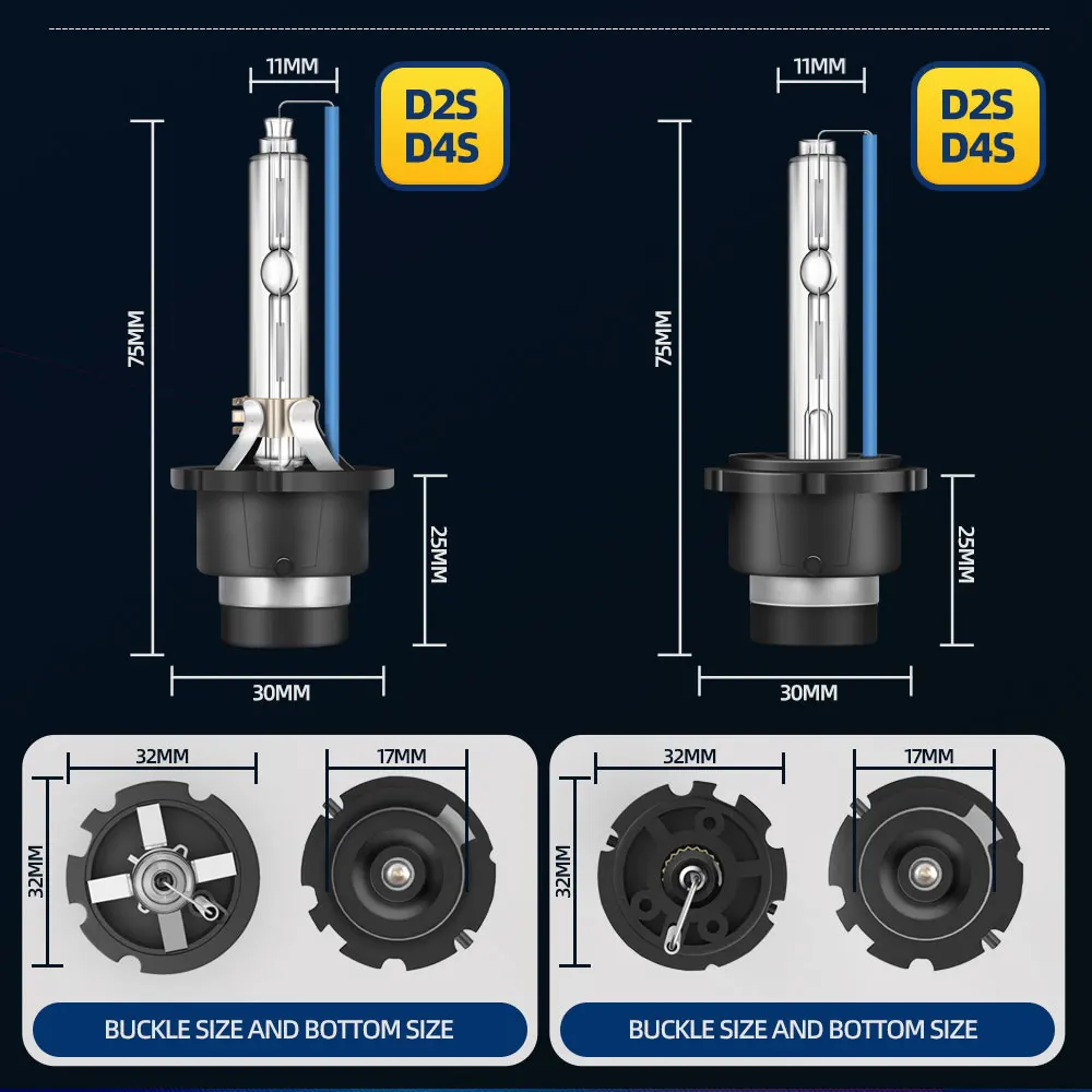 Super Bright Headlights D1S D2S D3S D4S Xenon HID Car Bulb 35W 9000LM Automobiles Headlamps 4300K 6000K 8000K 10000K 12000K