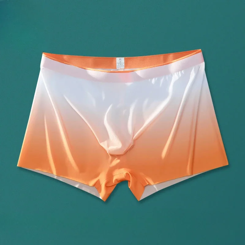 Boxers Hombre Traceless Gradient 3d Crotch Boxer Underwear Plus Size Convex Pouch Trunks Ultrathin Translucent Underpants