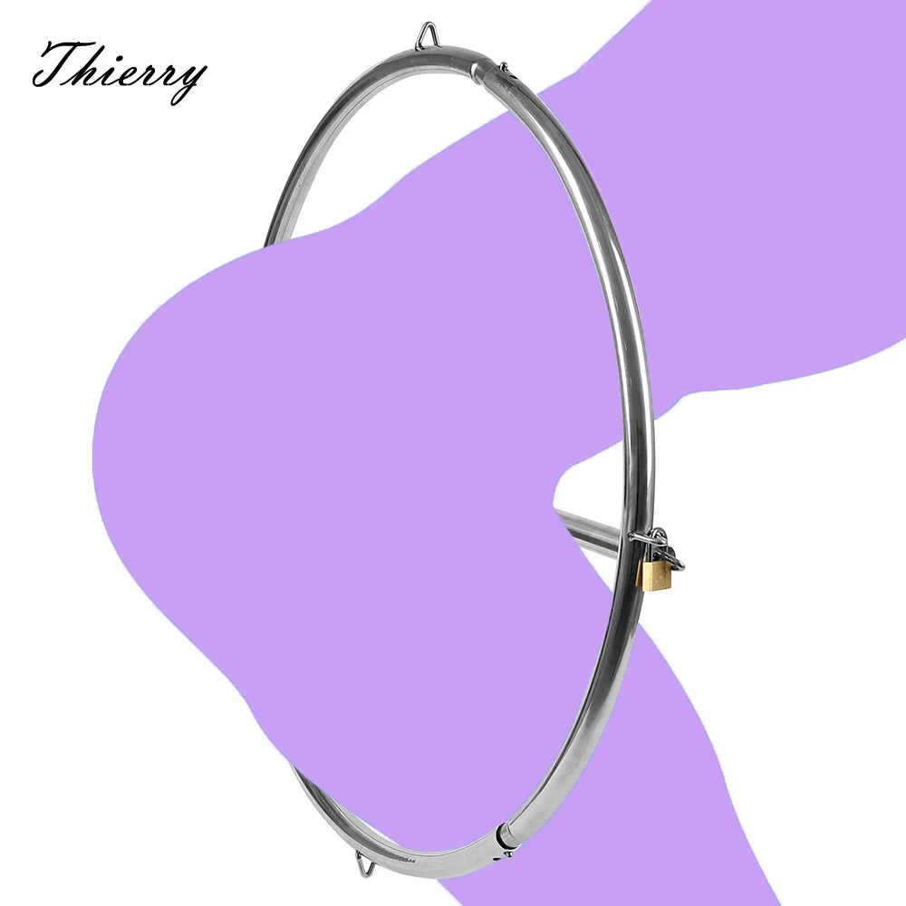 Thierry Stainless Steel Position Restraints Sex Furniture Ring-shaped Hoop with Lock Bdsm Sex Toys for Women Couples Adult Games