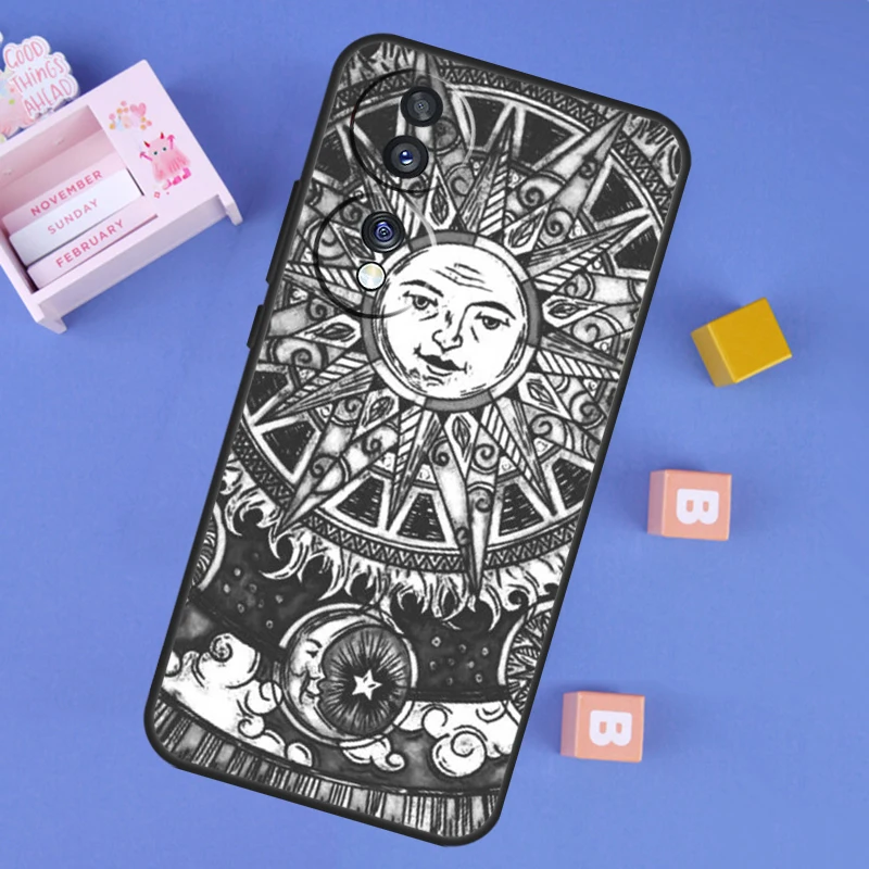 Psychedelic Sun and Moon Art Phone Case Back Cover