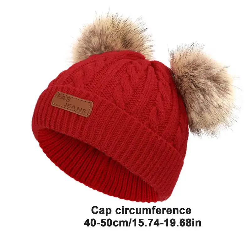 Toddler Girl Hat Pompom Knitted Toddler Beanie Hats Comfortable Warm Stretchy Kids Beanie Hats For Boys Girls Baby