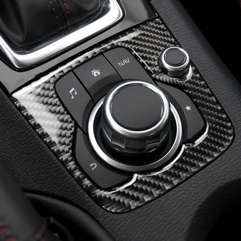 

Good Car Accessories For Mazda3 Axela Interior Carbon Fiber Headlight Switch Frame Inner Door Bowl Wait Stickers Decorative