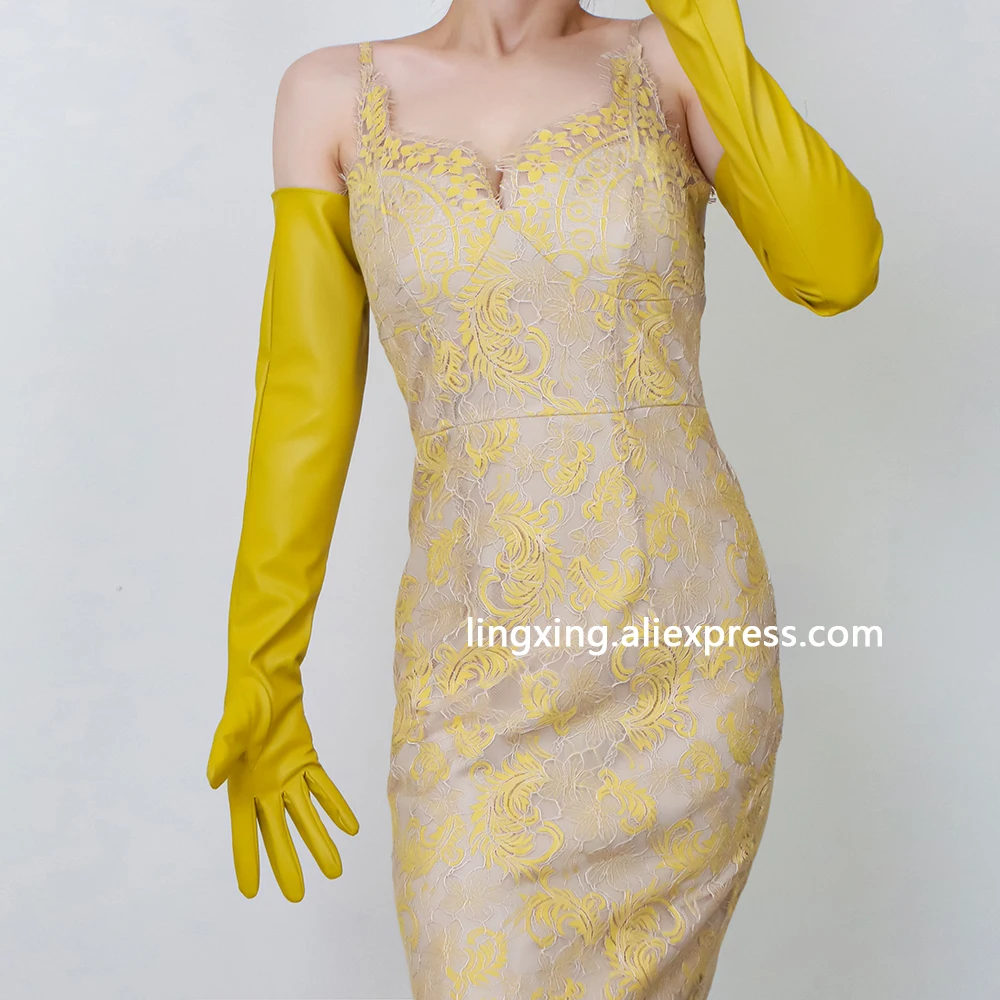 Lange Handschuhe, glänzendes Leder, PU, 61 cm, 60 cm, Kunstlack, Tierdruck, Schlangenleder, Grün, Silber, Python, modische Damen-Sexy-Fäustlinge, Cosplay – Detail 35
