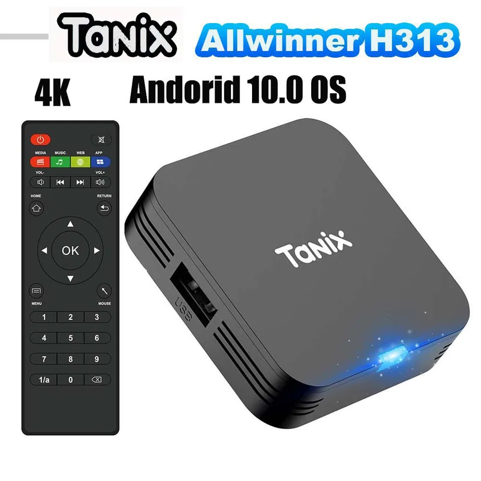 Tanix TX1 Smart Android 10 TV Box 2.4G WIFI 4K HDR USB2.0 8GB 16GB