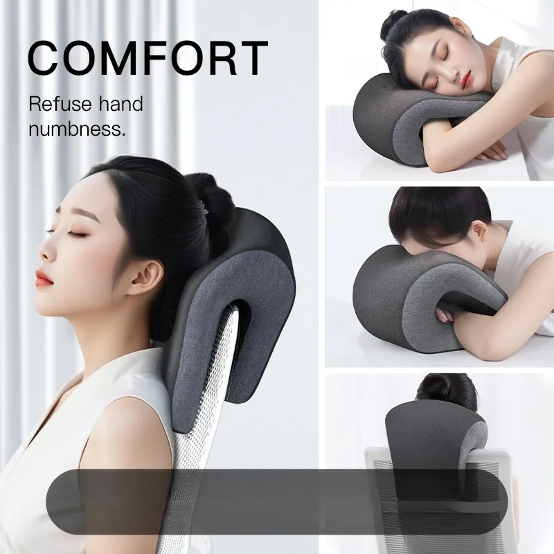 2025 Upgrade Memory Foam Multifunctional Nap Pillow for Office Desk, Portable Ergonomic Neck Support Cushion - Desk Sleeping Aid
