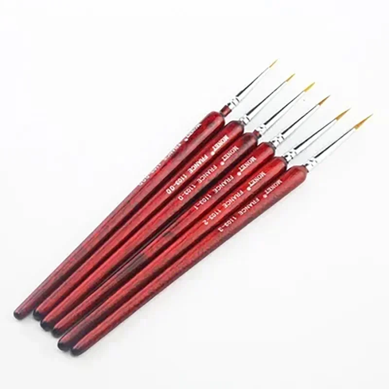6pieces /lot 000#~3# Model DIY Pen Pointed Painting Brush Outline Pen Combo for Assembly Model Building Military Tool