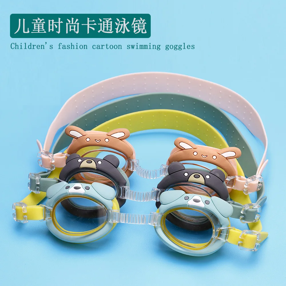 Simpatici occhialini da nuoto per bambini impermeabili e antiappannamento imparano gli occhiali da nuoto Baby Cartoon Mirror Band Adjustabl