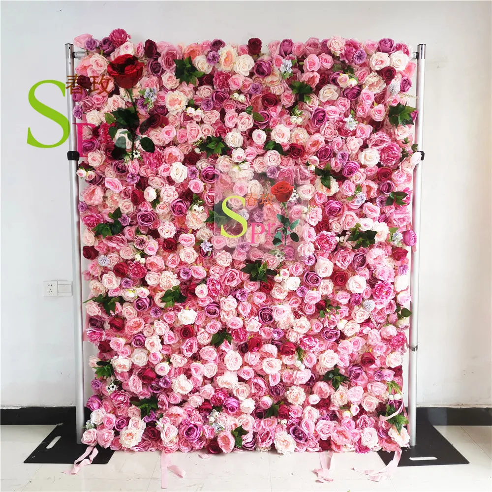 

SPR Big Panel Stage Decoration Flowerwall Events Silk Greenery Plants Hydrangea Peony Flower Wall Wedding Back Drop